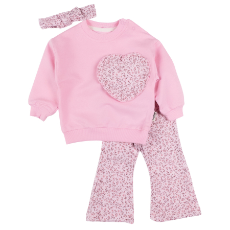 Seturi fetite - Compleu pentru fetite, 3 piese, model Inimioara