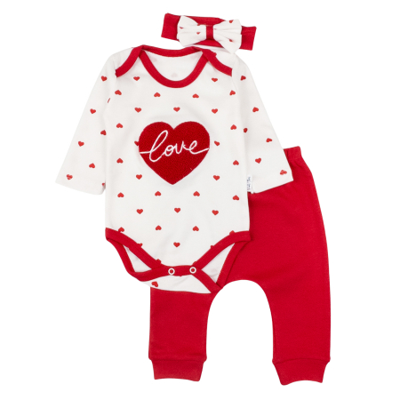 Seturi fetite - Compleu pentru fetite, 3 piese, model Love