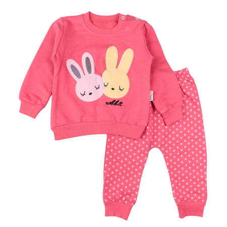 Haine bebelusi fete ❤️ - Compleu pentru fetite, model cu Iepurasi
