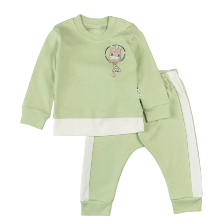 Imbracaminte nou-nascuti ❤️ - Compleu pentru fetite, model cu Unicorn, vernil