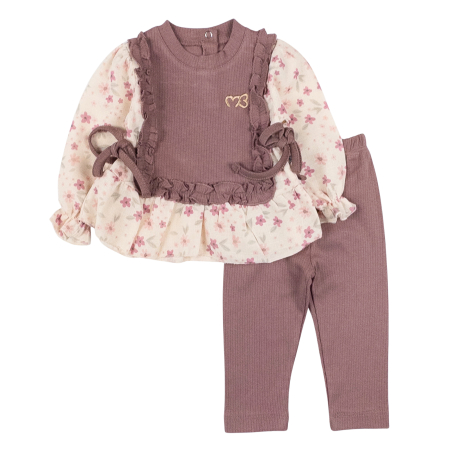 Haine bebelusi fete - Compleu pentru fetite, model Fashion, culoare bordo