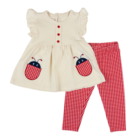 Haine bebelusi fete ❤️ - Compleu pentru fetite, Buburuza vesela