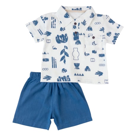 Compleuri bebelusi baieti - Compleu 2 Piese Băieți, Tricou Polo Abstract