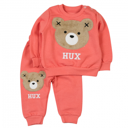 Haine bebelusi baieti - Compleu Vatuit model hux red