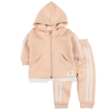 Seturi fetite - Compleu vătuit pentru bebelusi, culoare Roz Prafuit