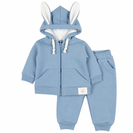 Compleuri bebelusi baieti - Compleu vătuit pentru bebelusi, model Cu Urechiuse, Blue
