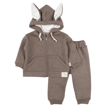 Haine bebelusi baieti - Compleu vătuit pentru bebelusi, model Cu Urechiuse, Antracit