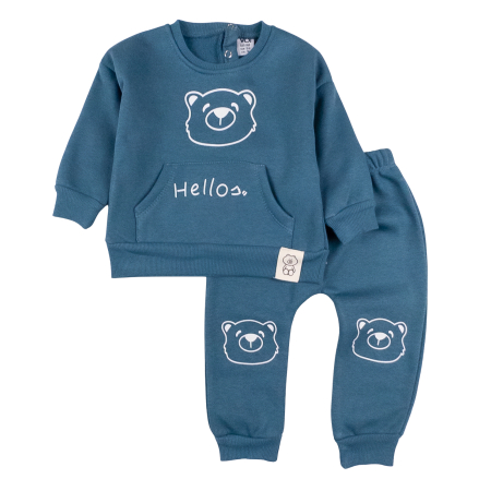 Compleuri bebelusi baieti - Compleu vătuit pentru bebelusi, model Ursulet