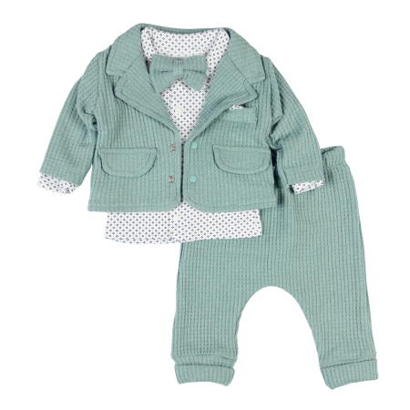 Compleuri bebelusi baieti - Costumas 3 Piese Bebeluși, Model vernil cu papion