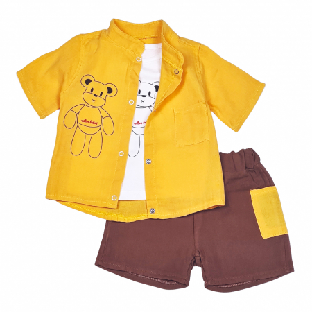 Costumas 3 piese ursulet galben [0]