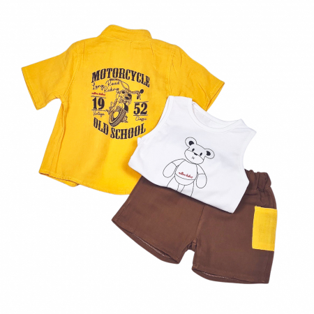 Costumas 3 piese ursulet galben [1]