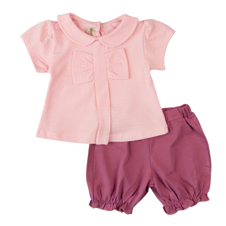 Haine bebelusi fete ❤️ - Compleu model Retro cu Șort tip Bloomer