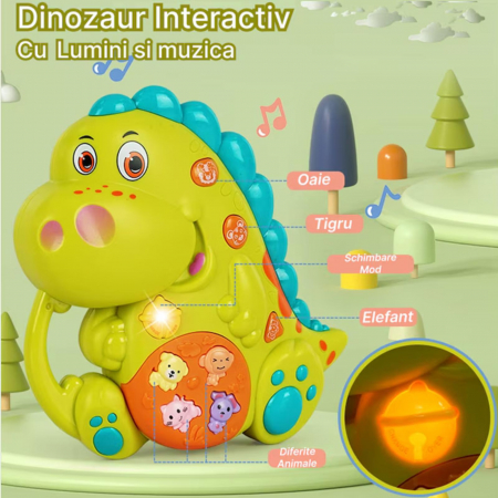 Jucarie interactiva muzicala cu functii si lumini, Dinozaur [1]