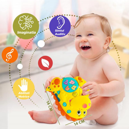 Jucarie interactiva muzicala cu functii si lumini, Dinozaur [1]