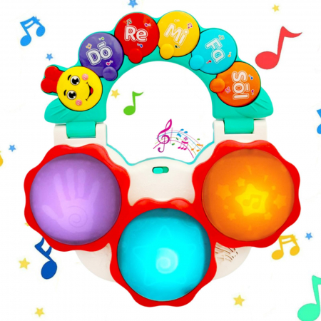 Jucarii - Jucarie Interactiva Muzicala cu functii si lumini, mini toba Omiduta,  +12