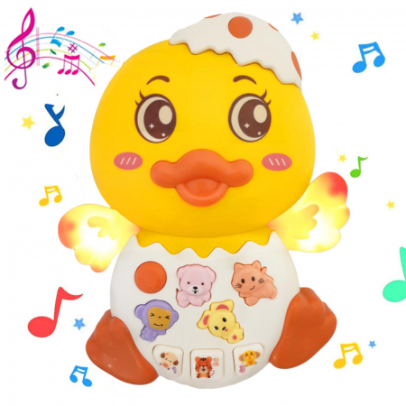 Jucarii - Jucarie interactiva muzicala cu functii si lumini, Ratusca