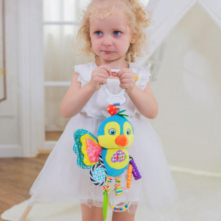 Jucarie zornaitoare din material textil pentru bebelusi, Puisor, unisex, +0 [2]