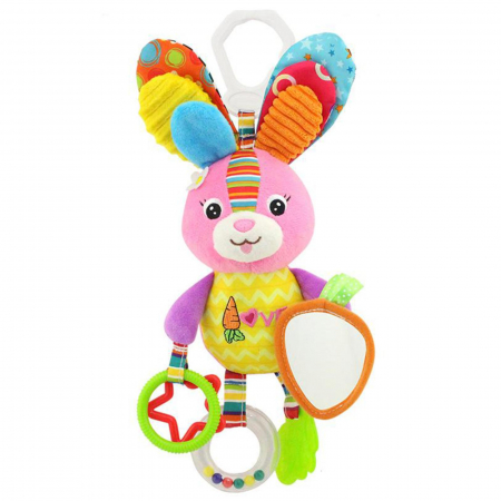 Jucarii plus - Jucarie zornaitoare pentru bebelusi, model Iepuras, unisex, +0