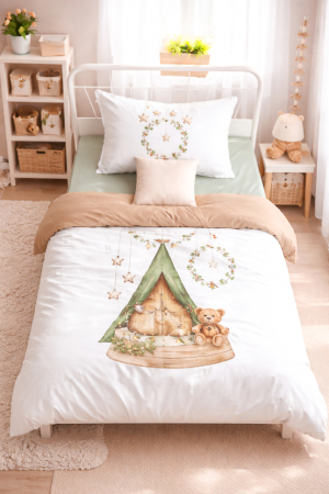 Lenjerii Pat - Lenjerie de Pat 4 Piese, Model Ursuleț, 100X 150 CM