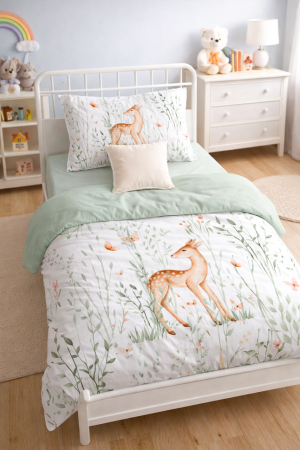 Lenjerii Pat - Lenjerie de Pat 4 Piese, Model Bambi, 100X 150 CM