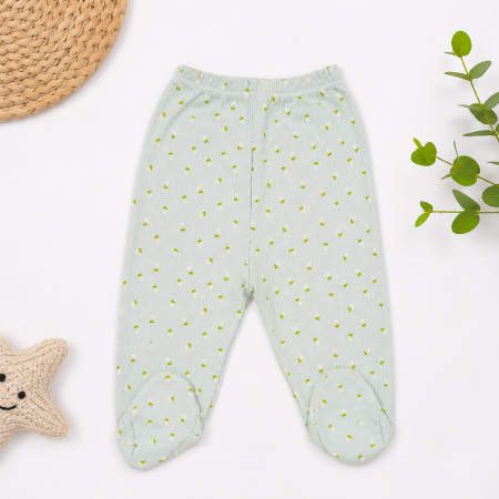 Pantalonasi fetite - Pantalonasi bebelusi model cu floricele vernil, 0-3 Luni