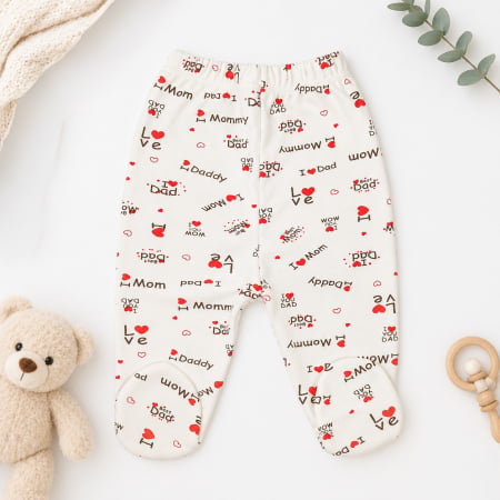 Haine bebelusi fete ❤️ - Pantalonasi bebelusi model Love, 0-3 Luni