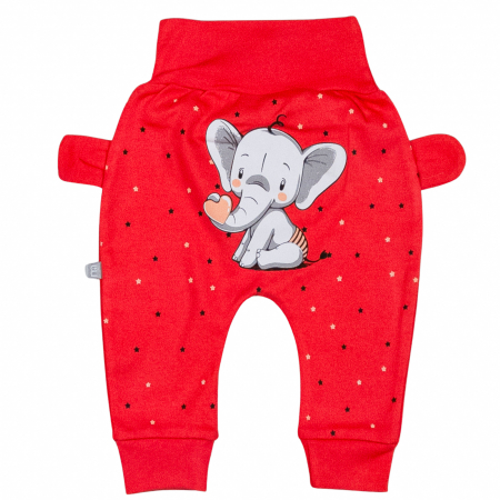 Pantalonasi fetite - Pantaloni bebelusi model Elefantel red