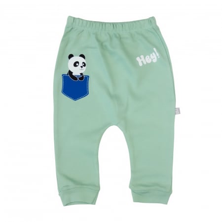 Haine bebelusi baieti - Pantaloni pentru bebelusi, model "Hey Panda"