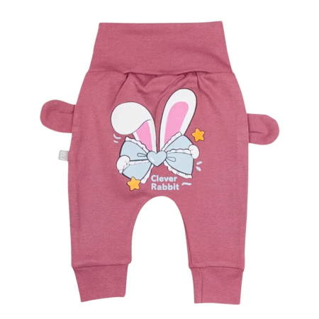 Pantalonasi fetite - Pantaloni pentru fetite, model Iepuras, bordo