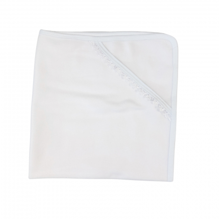 Paturici bebelus - Paturica alba din fleece, pentru bebelusi, 75×80 cm