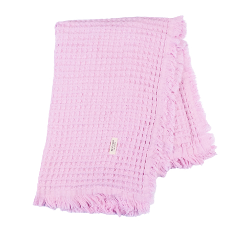 Botosi, sosete, dresuri, caciuli - Păturică pentru Bebeluși din Muselină de Bumbac Gofrat, cu Franjuri, 120 CM X 90 CM