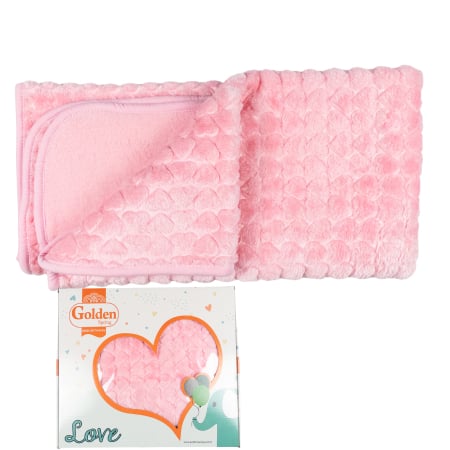 Botosi, sosete, dresuri, caciuli - Paturica plusata pentru bebelusi, Roz, 100X 120 CM