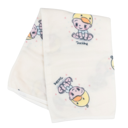 Botosi, sosete, dresuri, caciuli - Paturica polar pentru bebelusi, culoare alb