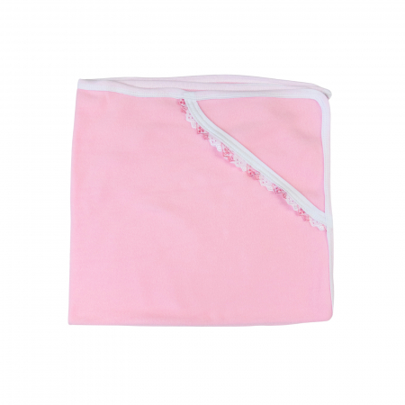 Paturici bebelus - Paturica roz din fleece, pentru bebelusi, 75×80 cm