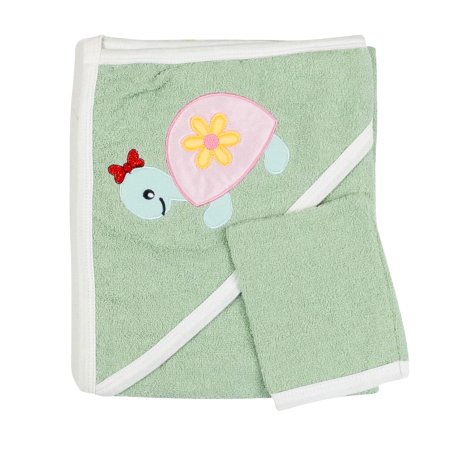 Botosi, sosete, dresuri, caciuli - Prosop pentru bebelusi, model cu Broscuta,  85 X 70 CM