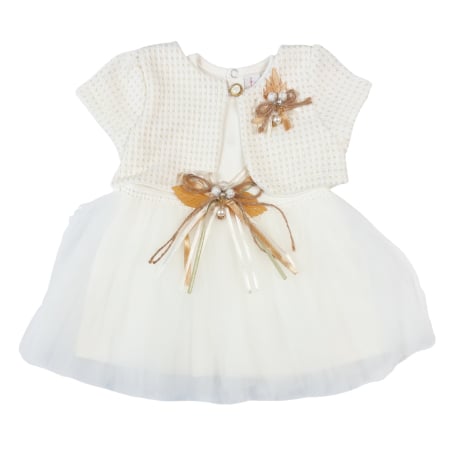 Haine bebelusi fete ❤️ - rochie-cu-bolero-detalii-aurii