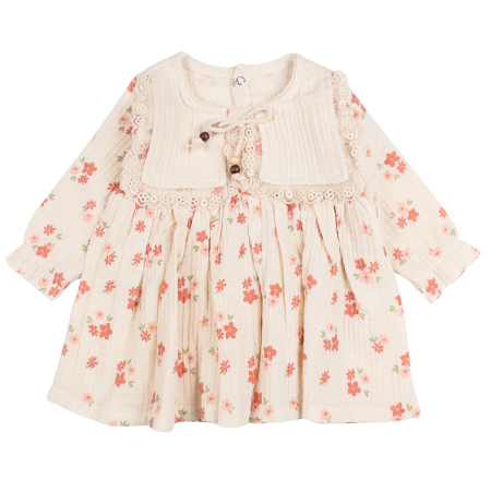 Rochite bebelusi - Rochita pentru bebelusi, model Floricele, bej