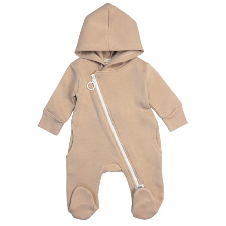 Salopete bebelusi baieti - Salopetă bebe vătuită cu glugă, Soft Camel