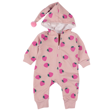 Haine bebelusi fete ❤️ - Salopetă Bebeluşi Căpsunică Roz