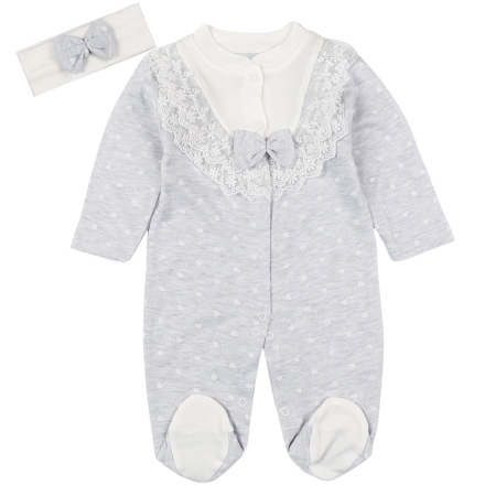 Imbracaminte nou-nascuti - Salopeta bebelusi model cu Dantela