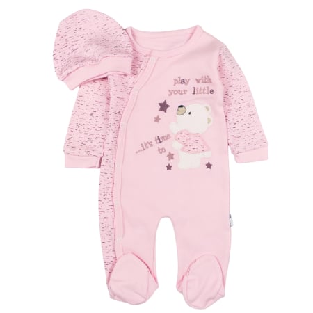 Salopete bebelusi fete - Salopeta bebelusi model cu Ursulet, culoare roz