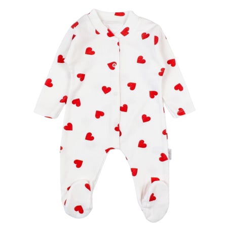 Haine bebelusi fete - Salopeta pentru bebelusi, model inimioare