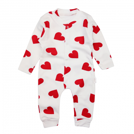 Imbracaminte nou-nascuti - Salopeta bebelusi model cu inimioare
