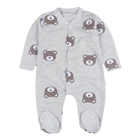 Haine bebelusi baieti - Salopeta bebelusi model ursuleti, model gri