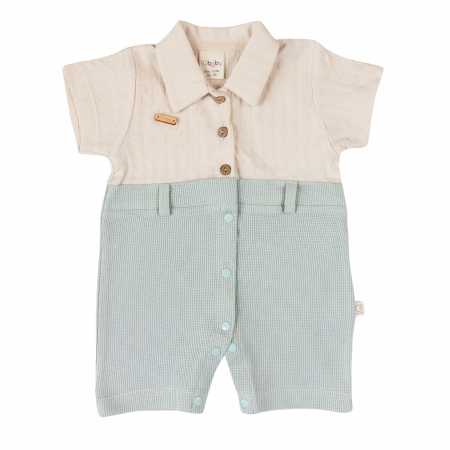 Salopete bebelusi baieti - Salopeta pentru bebelusi,  model polo, vernil