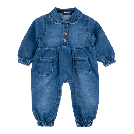 Salopete bebelusi fete - Salopeta de blug pentru fetite, model Fashion Blue