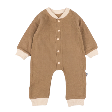 Haine bebelusi baieti ❤️ - Salopetă Bebeluşi din Muselină, Maro-Camel