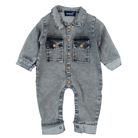 Imbracaminte nou-nascuti - Salopeta de blug pentru bebelusi, Antracit