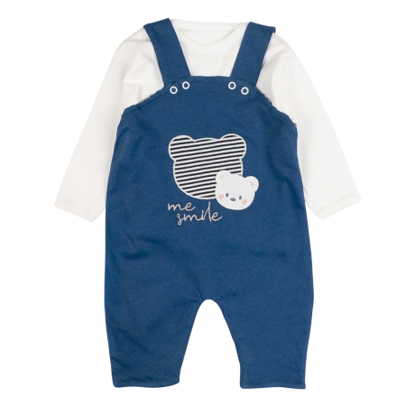 Salopete bebelusi baieti - Salopeta  pentru bebelusi, 2 piese, model Ursulet