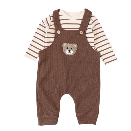 Haine bebelusi baieti - Salopeta  pentru bebelusi, 2 piese, model Ursulet